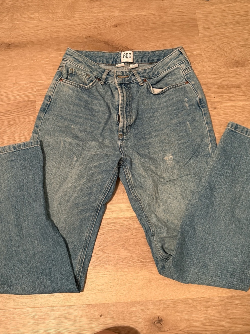 BDG Light Blue High-Rise Straight Jeans
